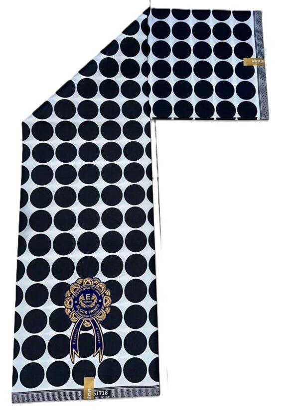 Black & White Polka Dot African Wax Print