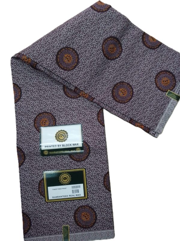Chocolate Brown Traditional Medallion African Wax Print Fabric
