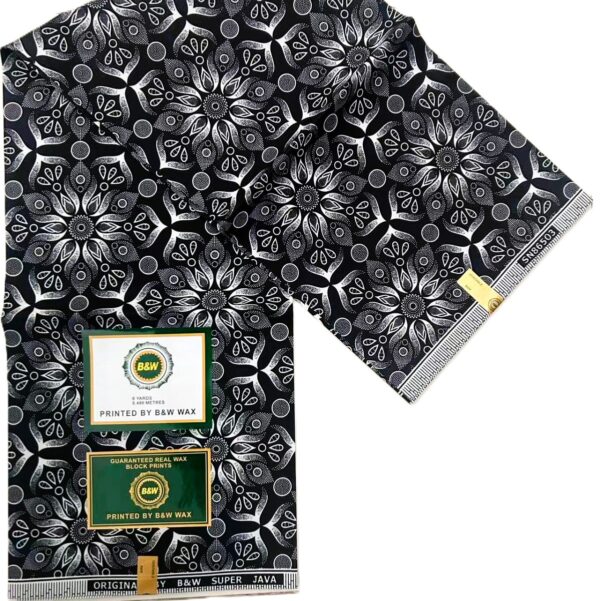Midnight Floral Mandala African Wax Fabric