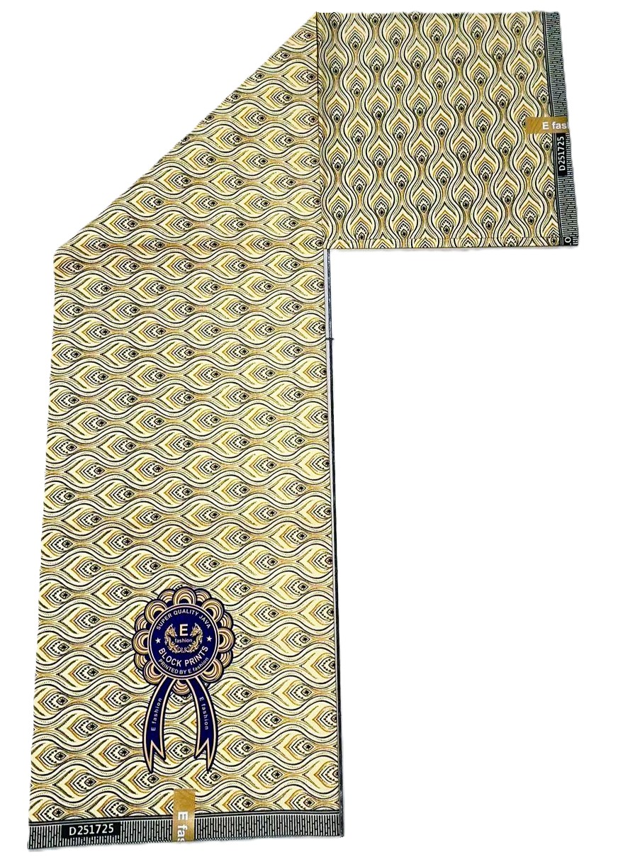 Mustard Gold Ogee Wave & Teardrop Print