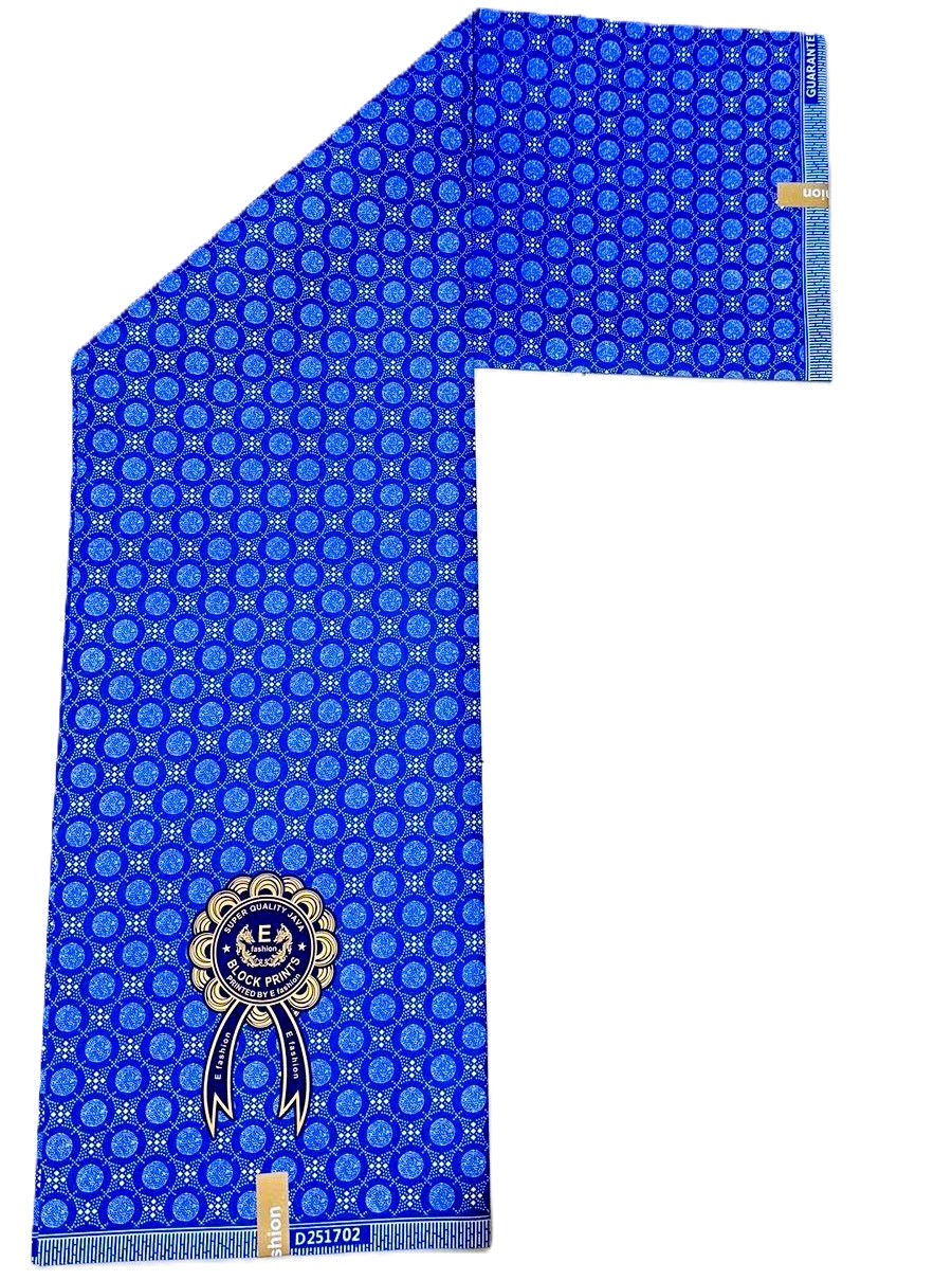 Royal Blue Geometric Circle Wax Print Fabric Royal Blue Geometric Circle Wax Print Fabric