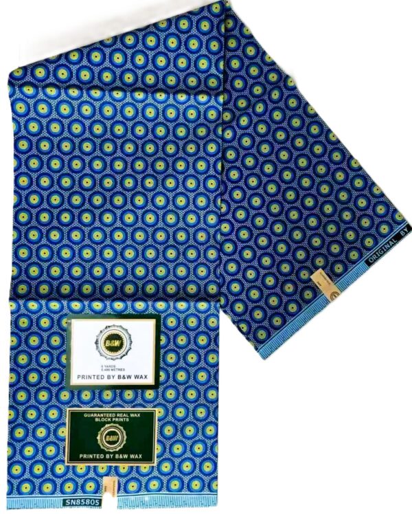 Royal Blue & Lime Concentric Dot African Wax Print Fabric Royal Blue & Lime Concentric Dot African Wax Print Fabric