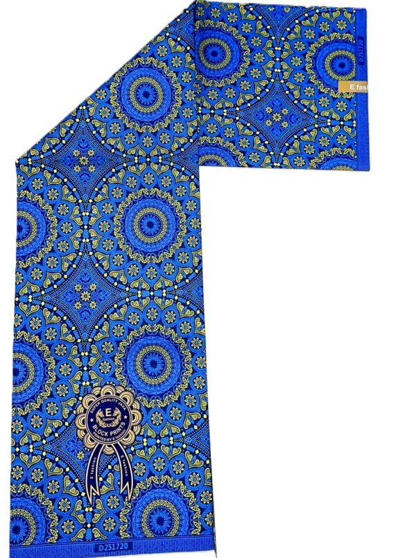 Royal Blue Ornamental Medallion Wax Fabric