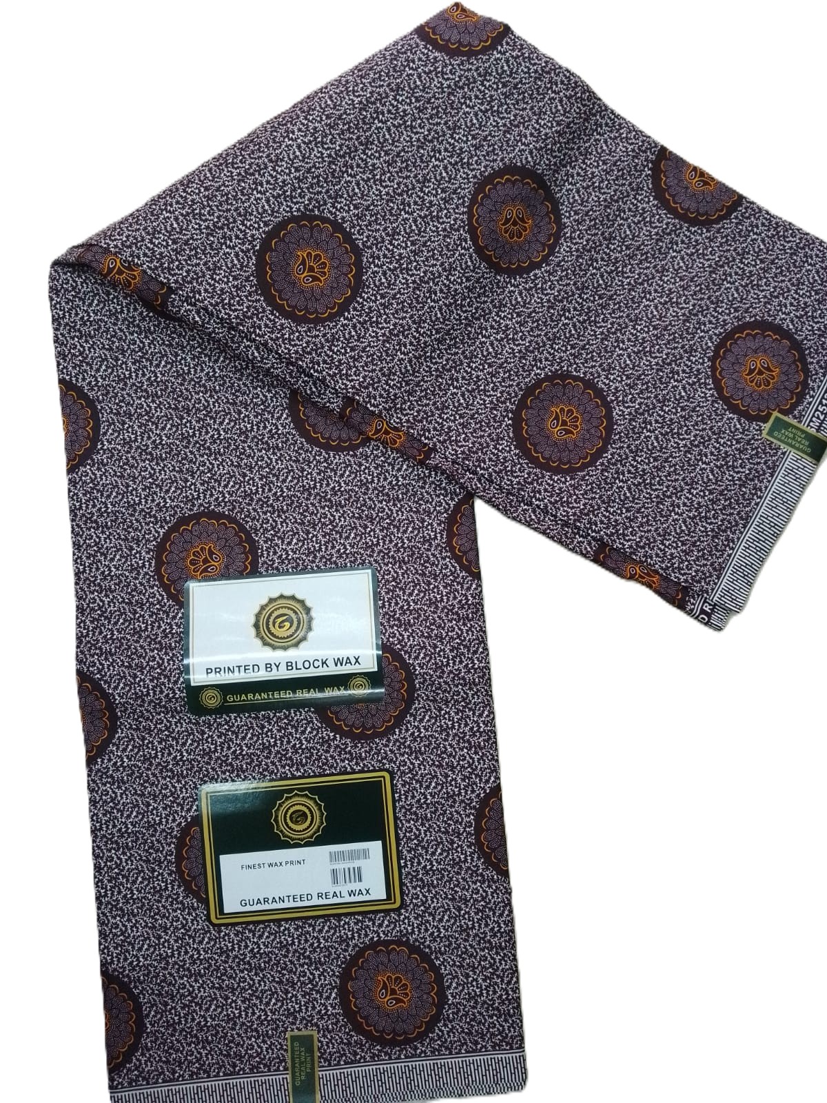Chocolate Brown Traditional Medallion African Wax Print Fabric