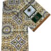 Cream Gold Floral Diamond Mandala Wax Fabric