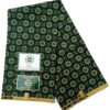 Dark Green Floral Rosette Medallion African Wax Print Fabric