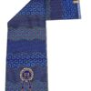 Deep Blue Tribal Dot Wave African Wax Print Fabric