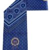 Deep Indigo Geometric Spiral Border African Wax Print Fabric