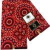Deep Red Mandala Star Medallion Wax Fabric