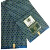 Emerald & Blue Ring Pattern Premium Wax Print
