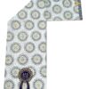 Ivory Cream Floral Sunburst Medallion African Wax Print Fabric