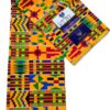 Kente Inspired Multicolor Geometric African Wax Print Fabric