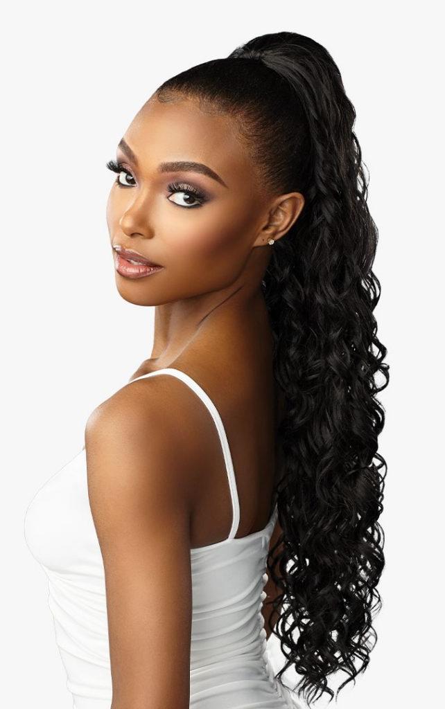 Meisha Long Kinky Curly Pony Tail