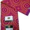 Magenta Pink Gold Mandala Medallion African Wax Print Fabric