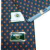 Navy & Orange Concentric Dot African Wax Print Fabric