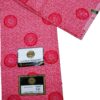 Red Floral Medallion Pattern African Wax Print Fabric