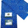 Royal Blue Floral Mandala Geometric African Wax Print Fabric