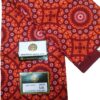 Ruby Red Mandala Medallion Floral African Wax Print Fabric