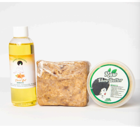 Shea Butter, Black Soap & Carrot Oil Combo