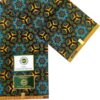 Teal & Gold Floral Medallion African Wax Print Fabric