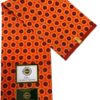 Vibrant Orange Radial Sunburst African Wax Print Fabric