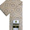 Cream Geometric Medallion African Wax Print