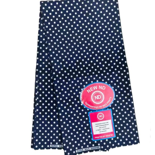 navy-blue-white-polka-dot-african-wax-print-fabric Navy Blue White Polka Dot African Wax Print Fabric