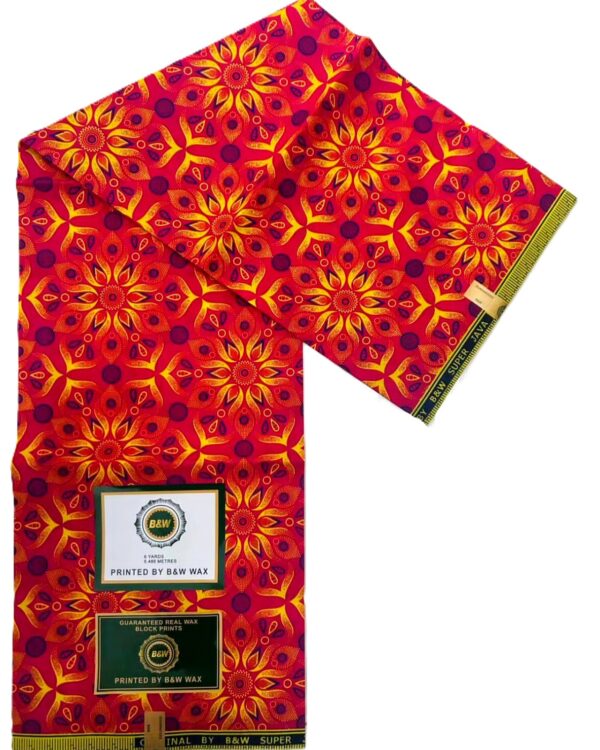 red hexagonal pattern african wax print Red Hexagonal Pattern African Wax Print