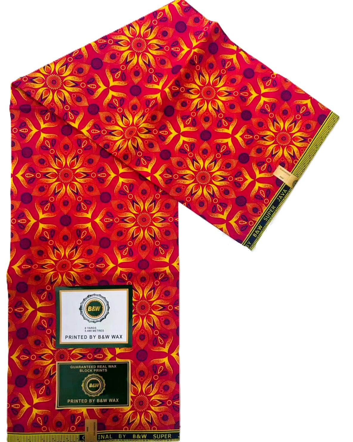 Red Hexagonal Pattern African Wax Print