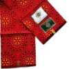 Red Yellow Sunburst African Wax Print Fabric